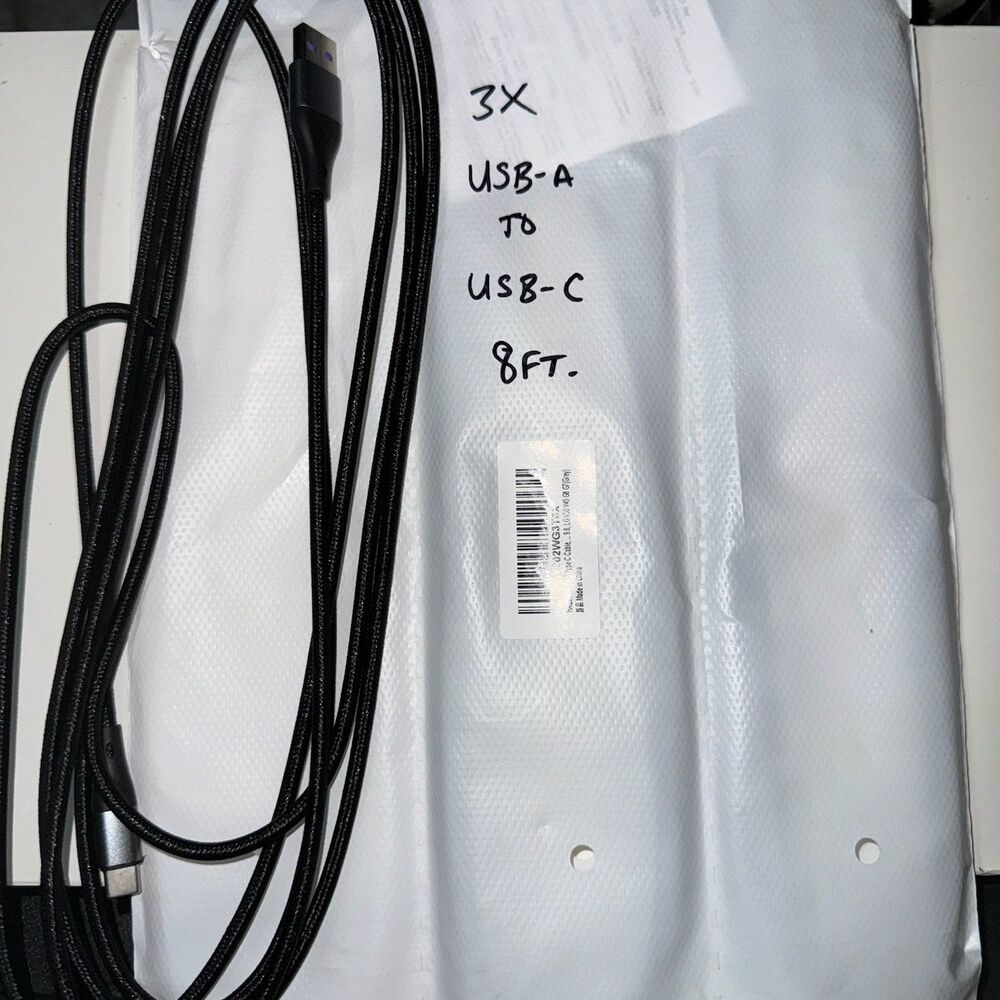 3x USBA to USBC 8ft.